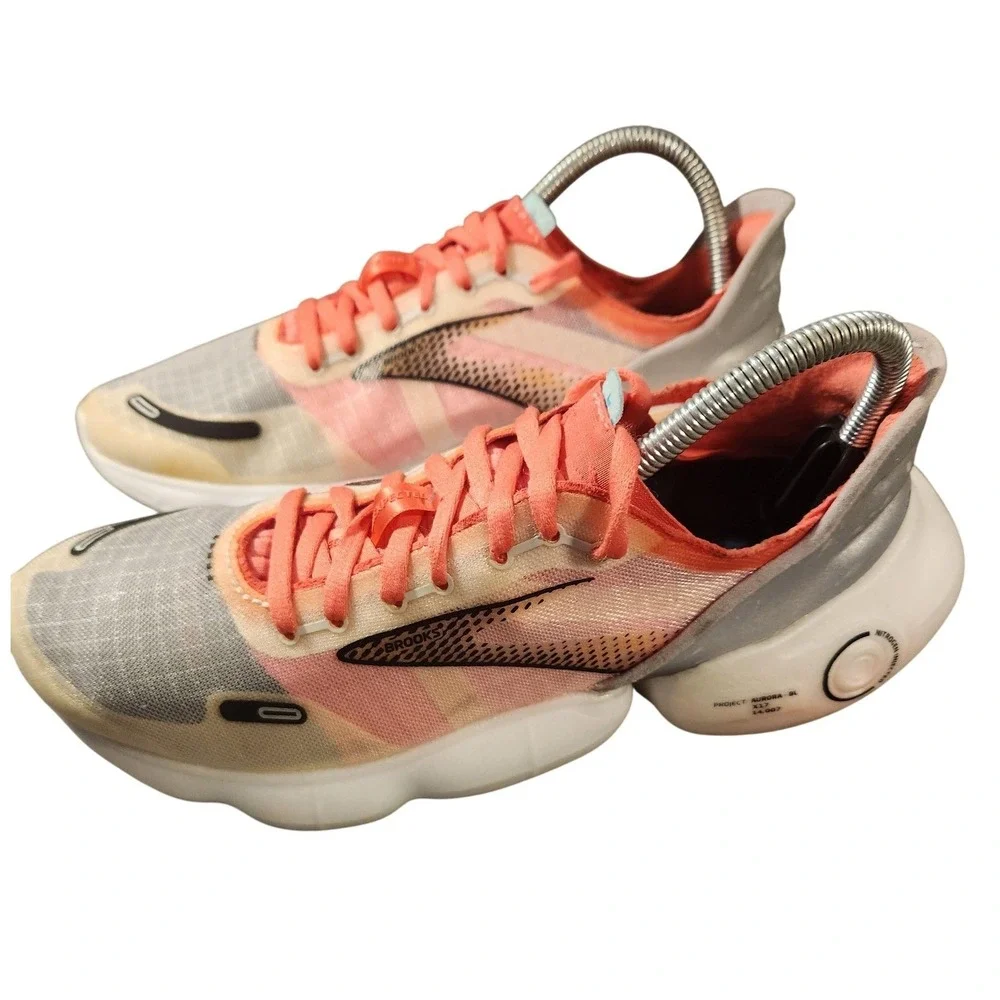 Brooks Aurora-BL Running Shoes Womens 8.5 Pink Gray 1203541B068 DNA LOFT v3